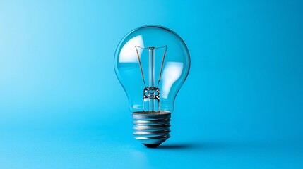 Clear Lightbulb Blue Background