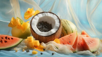 spa still life with towel and flower