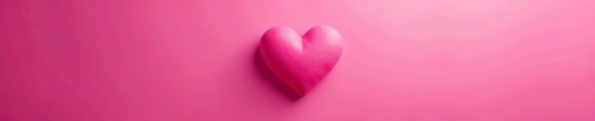 Fototapeta premium Pink heart shape with vibrant pink background, romantic love concept, celebration, symbol, romance