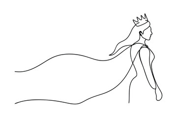 Online Drawing of a Majestic Queen in a Cape