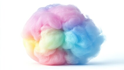 Colorful, fluffy, round cotton candy