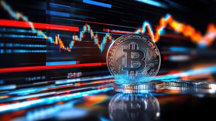 Cryptocurrency trends digital market financial graph virtual environment data visualization economic analysis