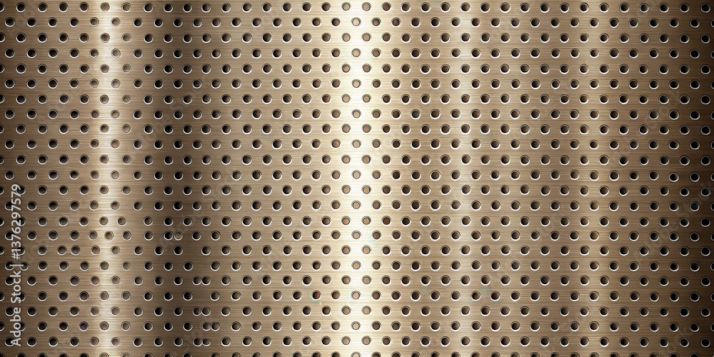 Poster Metallic Perforated Sheet with Subtle Light Reflection and Brushed Texture