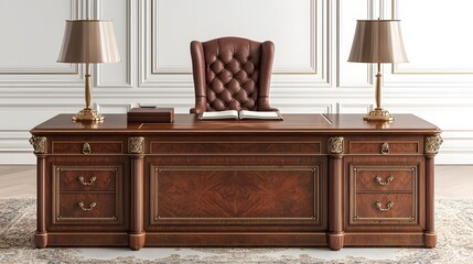 Elegant classic furniture in a luxurious office setting