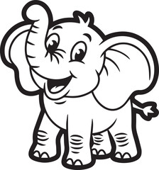 vector illustration of cartoon elephant 