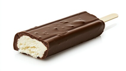 Chocolate ice cream bar, close-up