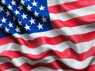 Fototapeta premium Dramatic Close Up of a Waving American Flag USA Photograph Patriotic Setting Frontal View Symbol of Freedom
