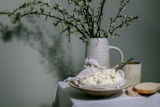 Rustic Cottage Cheese Spring Blossom Setup