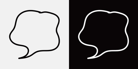 Fototapeta premium シンプルでかわいい手描き風吹き出しセット 