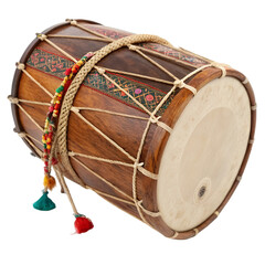 Brown Wooden Drums Ready for a Rhythmic Beat Musical Instruments and Drumsticks
