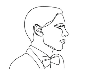 Elegant Online Drawing of a Man in a Bow Tie