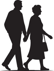 silhouette of a couple walking