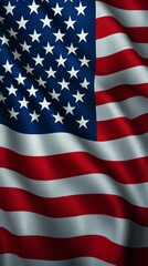 Naklejka premium Dramatic Close Up of a Waving American Flag United States National Symbol Outdoor Low Angle Patriotism