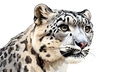 Obraz premium Elegant Closeup Portrait of Majestic Snow Leopard