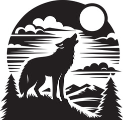 wolf howling at the moon © SATHI