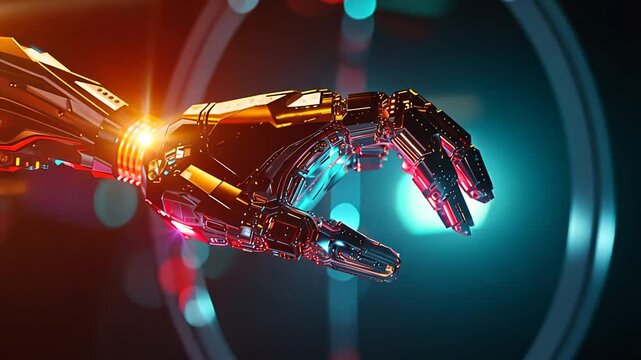 Roboterhand in dunkler Umgebung