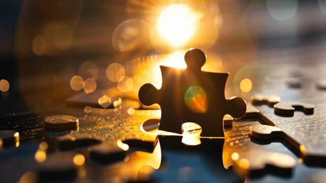 Puzzlest&uuml;ck im Licht platziert