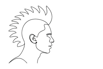 Online Drawing of a Person with a Mohawk Hairstyle