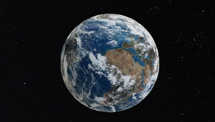 Earth from space illustration. 3d render.