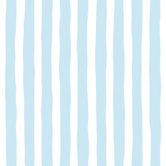 Blue stripes seamless pattern. Cute graphic lines vector print. Watercolor sea stripes background