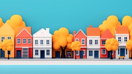 Colorful miniature houses in a charming town
