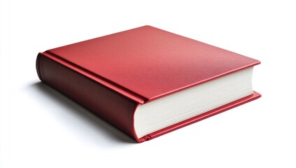Red Book on White Background