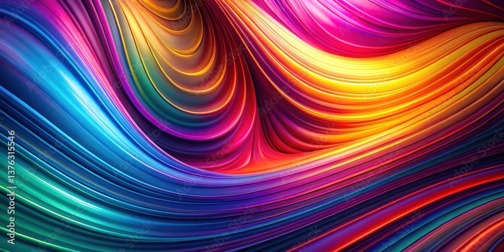 Fototapete Abstract Colorful Swirling Lines A Vibrant Spectrum of Hues and Curves in Dynamic Motion