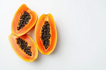 Bright orange papaya slices showcase vibrant color and unique te