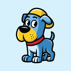 Obraz premium Cute dog vector, dog staring at front, dog vector