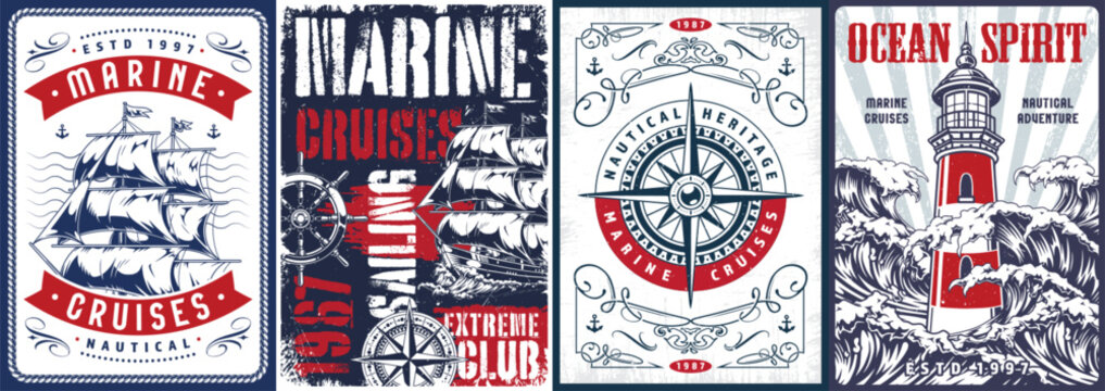 Nautical designs of marine adventures