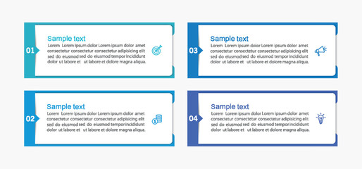 Business vector infographic template with 4 options or steps. Can be used for workflow layout, diagram, annual report, web design