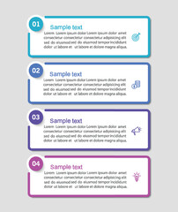 Business vector infographic template with 4 options or steps. Can be used for workflow layout, diagram, annual report, web design