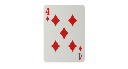 Isolated Four of Diamonds Playing Card
