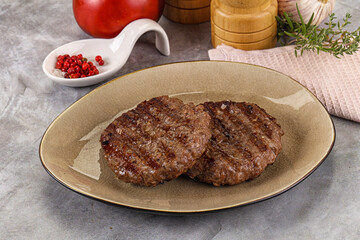 Grilled beef burger cutlet minced meat