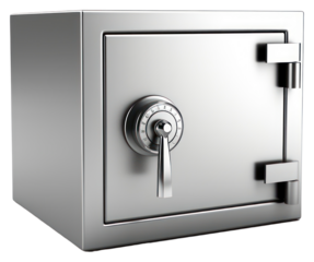 PNG Metal safe box white background protection technology.