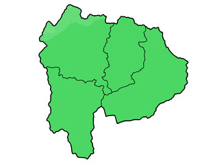 少しゆるい山梨県地図 地域分け 中部地方 東日本