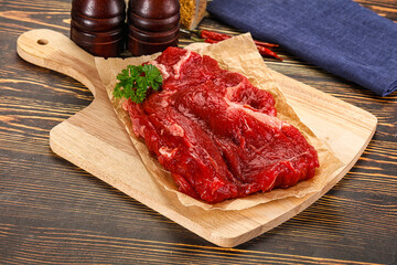 Raw beef meat piece for cooking