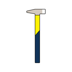 Hammer Flat design style, a classic striking tool with a sturdy handle, ideal for construction, carpentry, and repair-related designs.