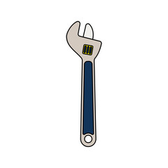Monkey Wrench Flat design style, a versatile gripping tool with an adjustable jaw, widely used in plumbing, automotive, and mechanical repair graphics.