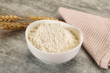 Wheat flour for cooking in the bowl