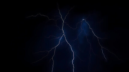 Night sky lightning strikes