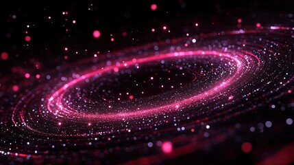 Abstract Pink Galaxy Spiral: A Celestial Dance of Light and Stardust