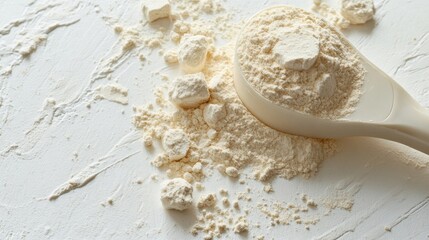 Protein Powder Scoop Placed on Textured Surface