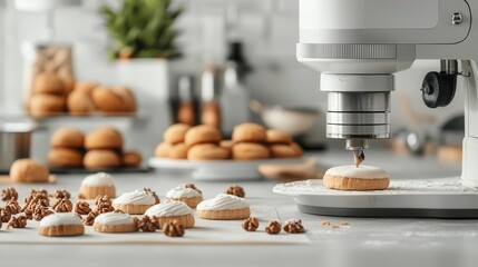 Robotic pastry machine, automating dough preparation, baking, and decorating for consistent results