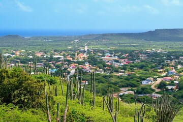 View on the Rincon village, Bonaire, Caribbean Netherlands