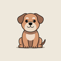 Obraz premium Cute Cartoon Puppy Character - Adorable Light Brown Dog Illustration for Children's Designs