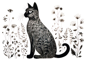 PNG Cat drawing animal mammal.