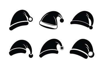 christmas clipart santa hat vector art silhouette