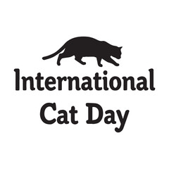 Silhouette International Cat Day vector illustration.