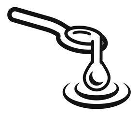 icon of a spoon dripping liquid into a ripple effect below.